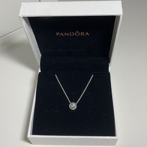 Round Sparkle Halo Necklace